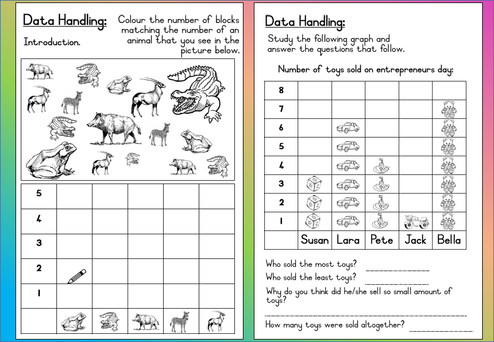 mathematics grade 3 data handling worksheet teacha