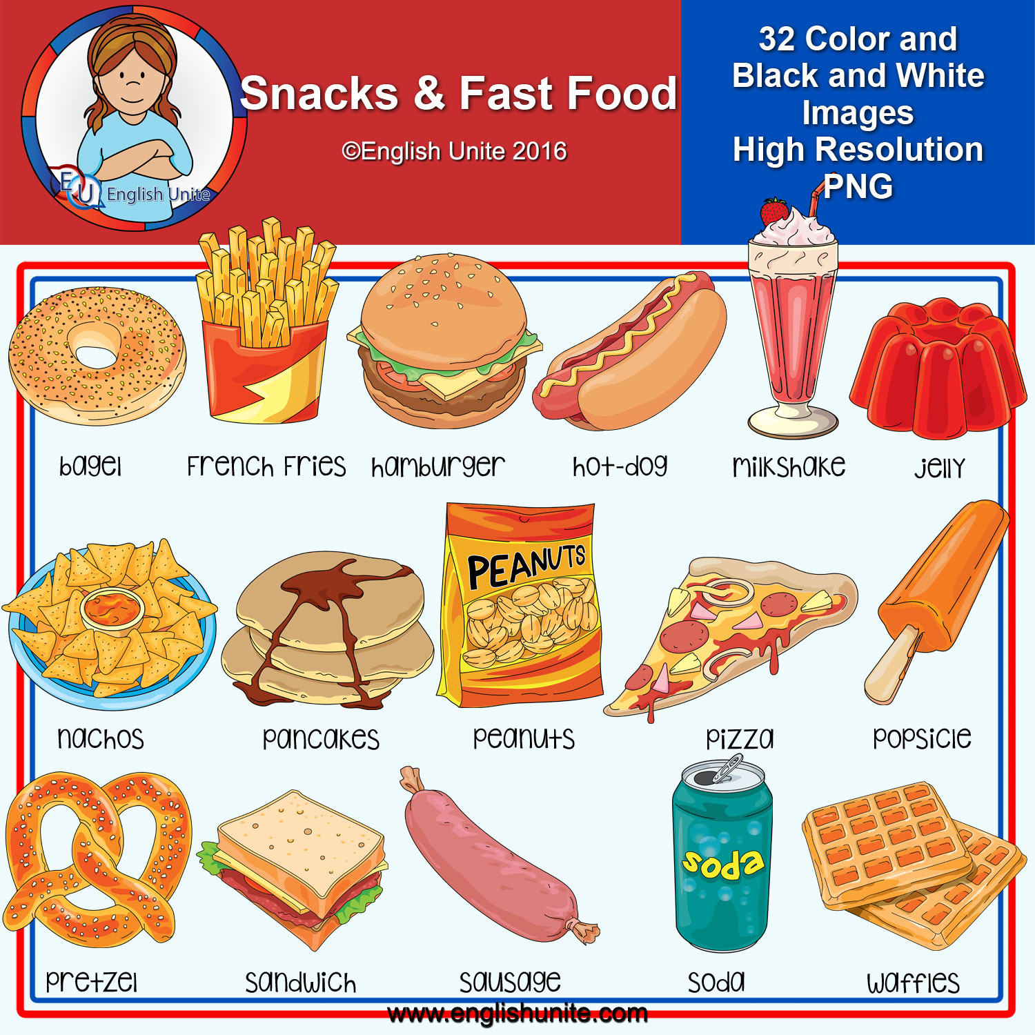 Clip Art Snacks  and Fast  Food  Teacha 